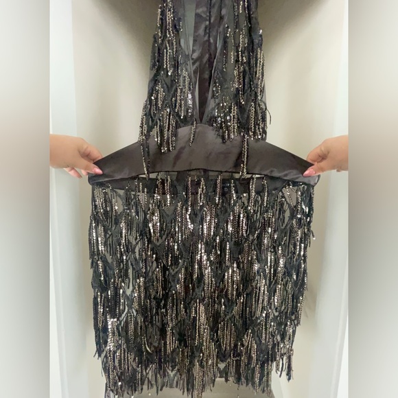 Fashion nova. Black sequin, sheer. VIP Status Dress. Size 3x. Warn once. - Picture 4 of 7